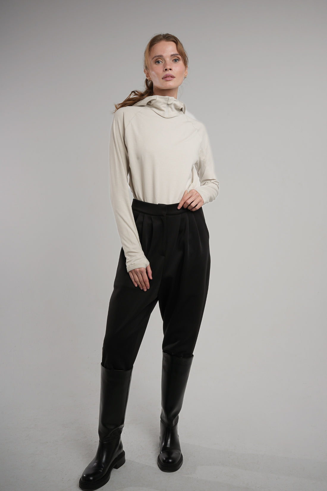 Rider High Waist Lycra Trousers Black