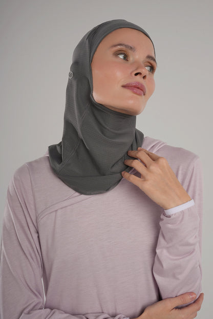 PERFORMANCE SPORTS TECHNISCHE HIJAB ANTRACIET KLEUR