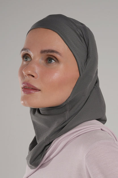 PERFORMANCE SPORTS TECHNISCHE HIJAB ANTRACIET KLEUR