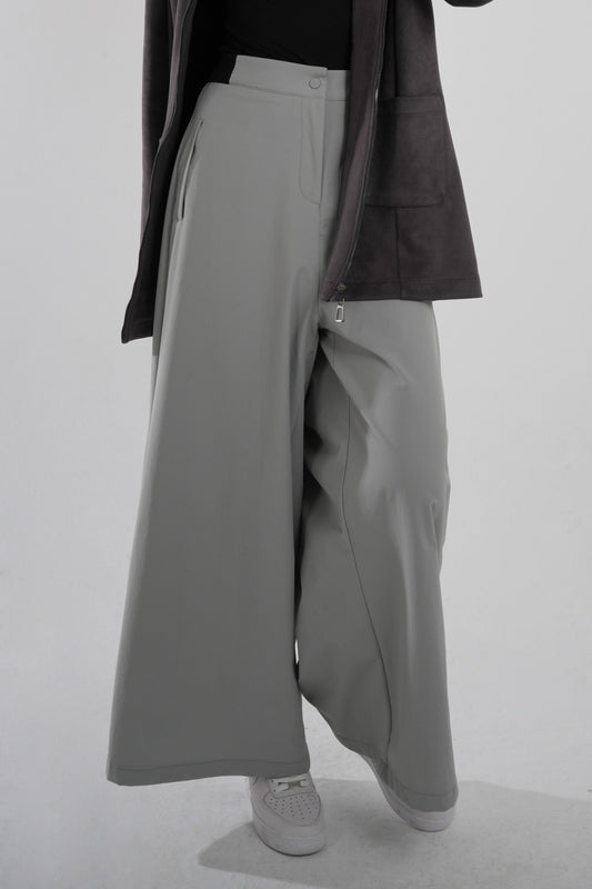 Revolute Elastic Waist Wrapped JOGGER Stretch Trousers Grey