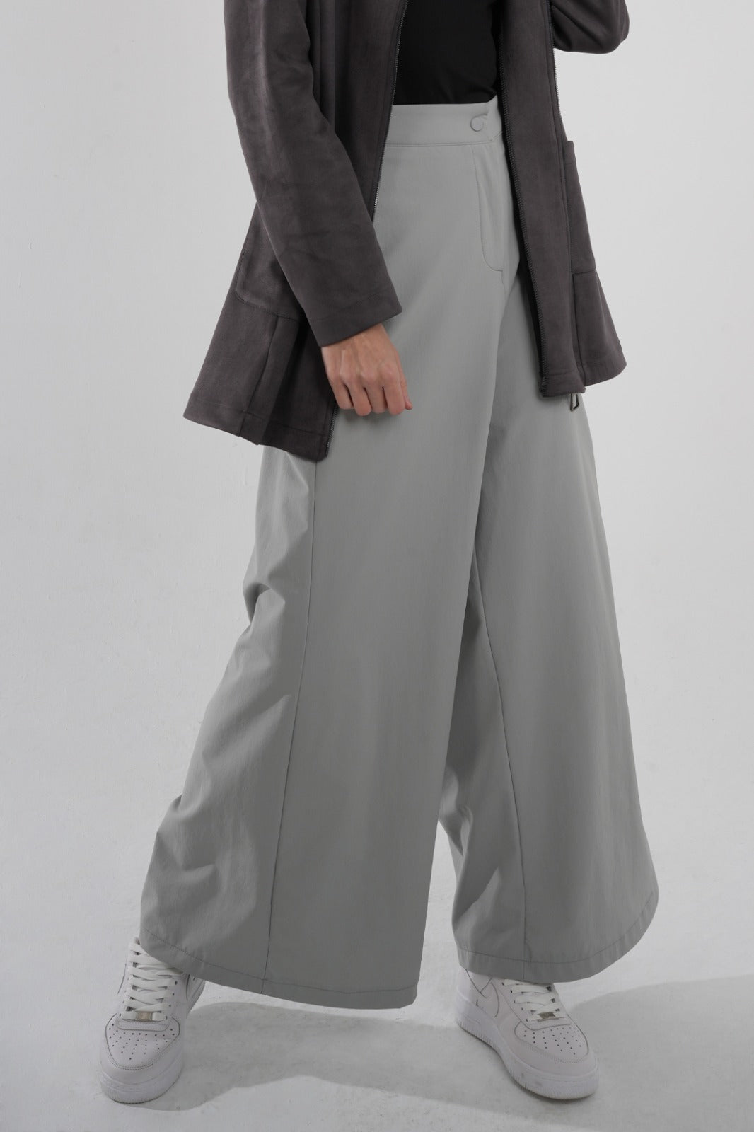 Revolute Elastic Waist Wrapped JOGGER Stretch Trousers Grey