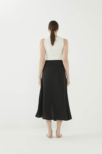 Tie-Up Wrap Skirt Black