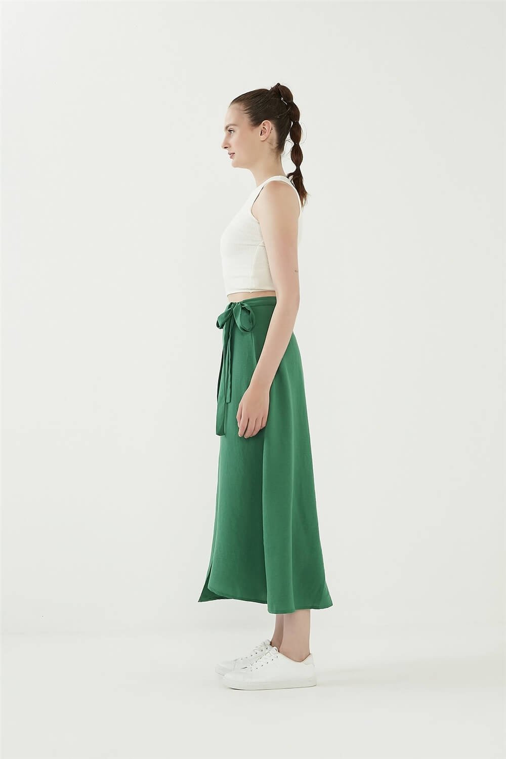 Tie-Up Wrap Skirt Green