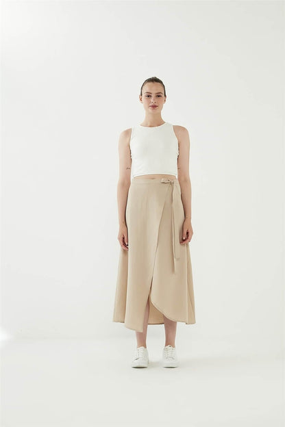 Tie-Up Wrap Skirt Mink