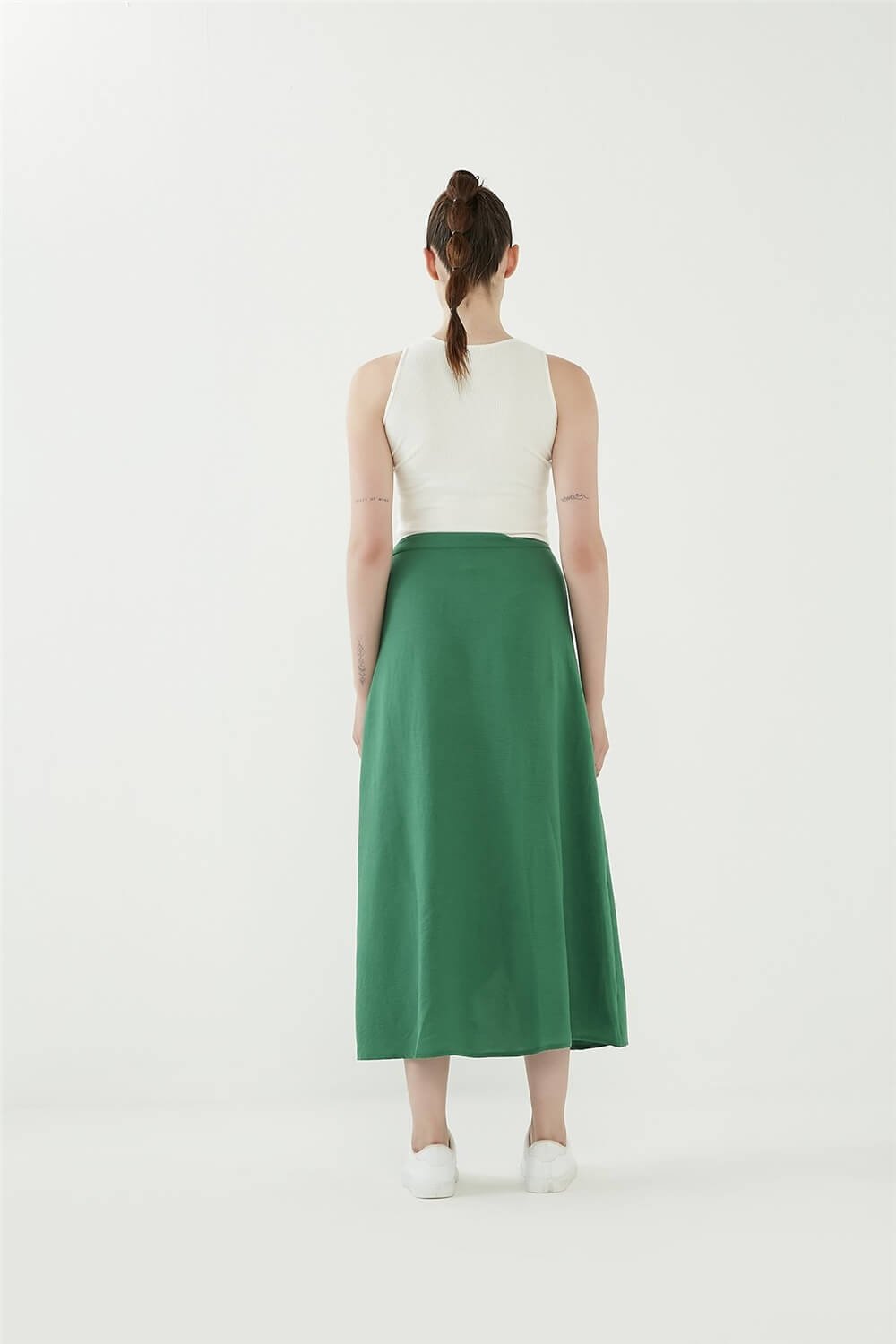 Tie-Up Wrap Skirt Green