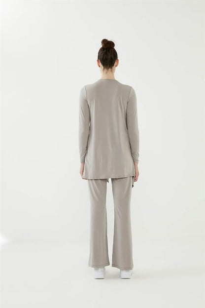 Detailed Sendy Trousers and blouse, Mink Color (Two pieces)