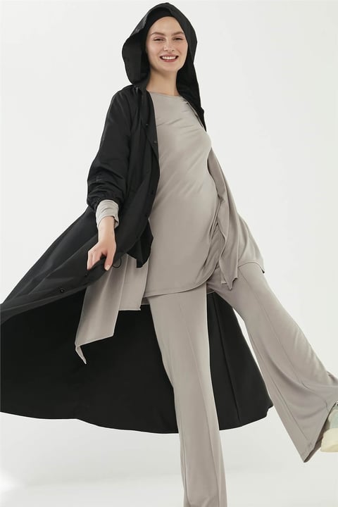 Detailed Sendy Trousers and blouse, Mink Color (Two pieces)